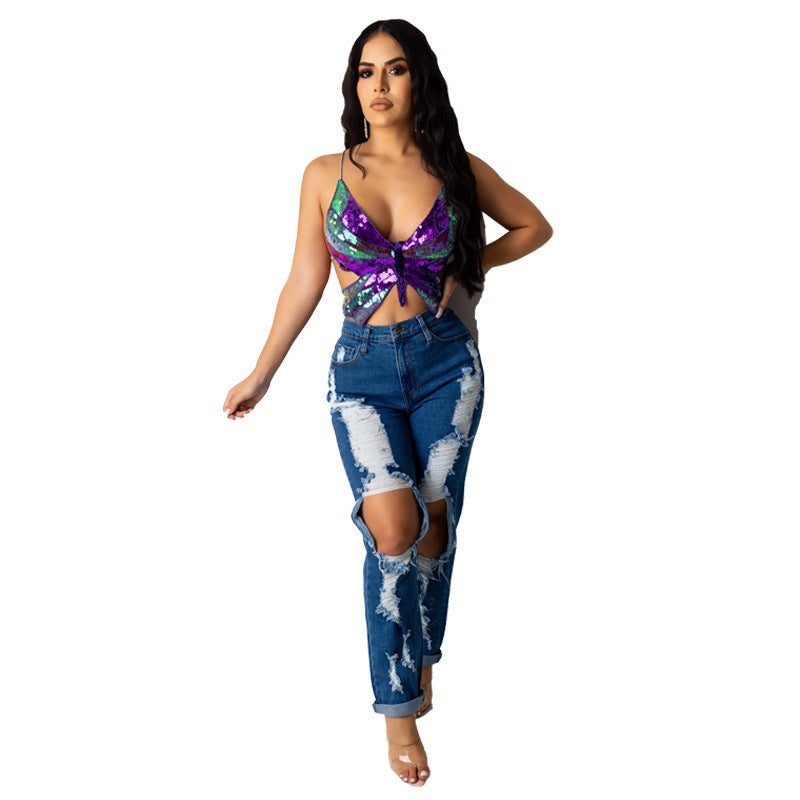 crop top women summer tops vintage tank top t shirt bandage - 