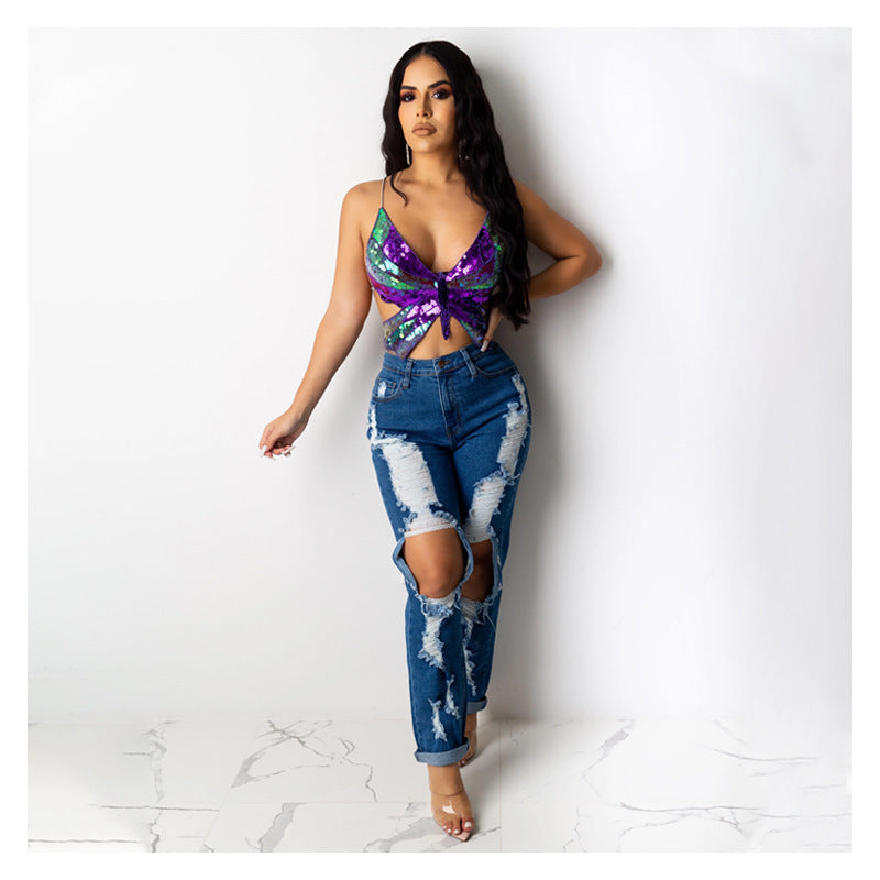 crop top women summer tops vintage tank top t shirt bandage - 