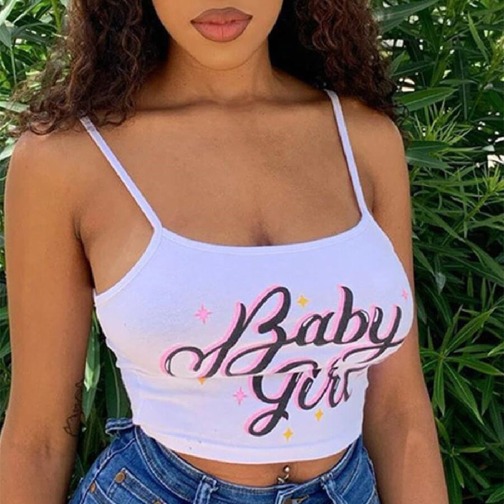 sweet baby girl starry crop tank top for women - 