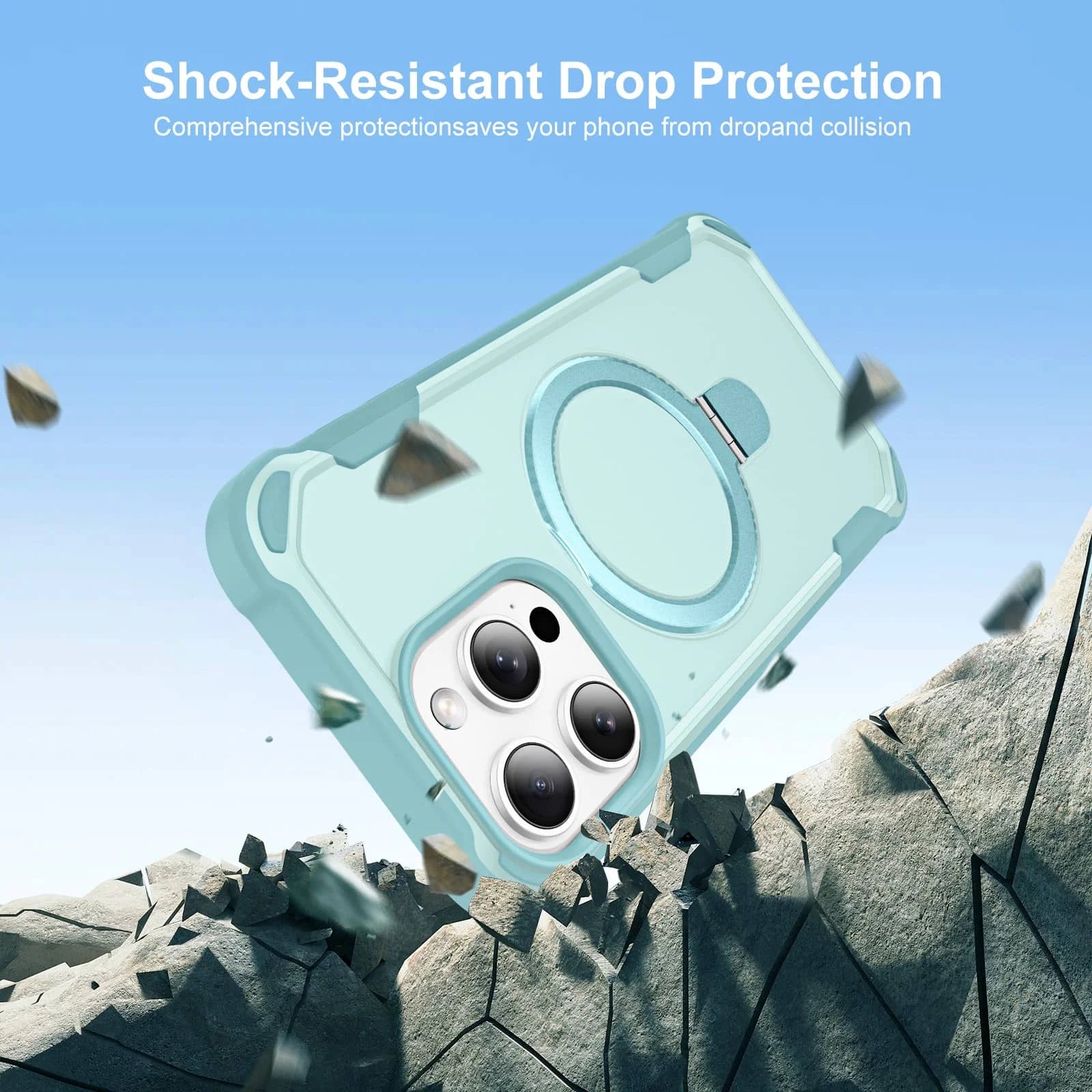 For iPhone 16e/16/15/14/16 Plus 11 Stand Case Compatible with Magnetic, Built-in Ring Holder Drop Protection Cover