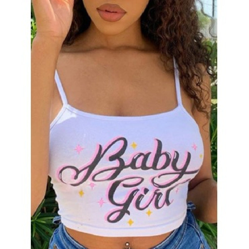 sweet baby girl starry crop tank top for women - 
