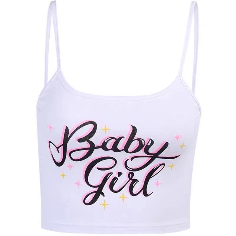 sweet baby girl starry crop tank top for women - 