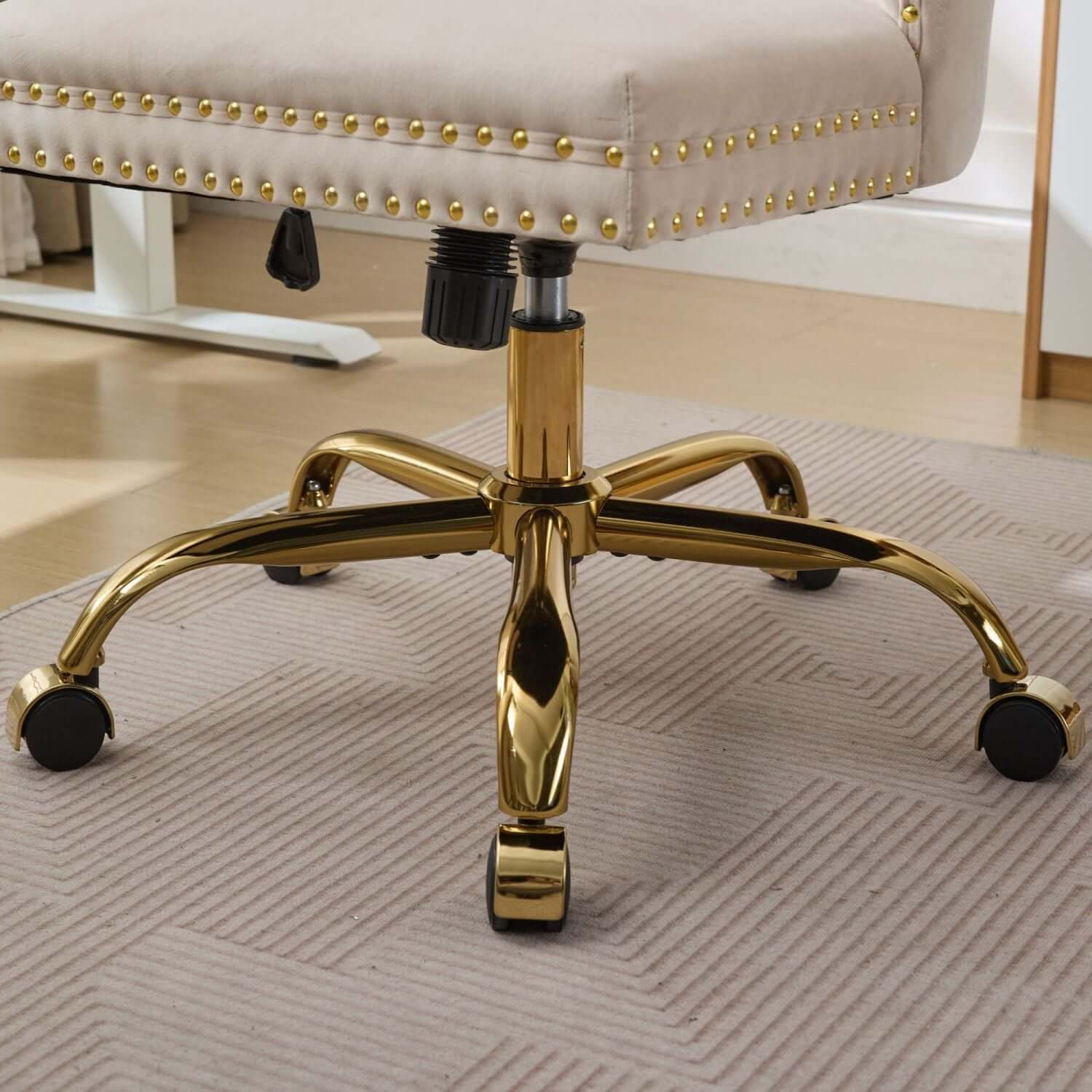 elegant velvet upholstered office chair with adjustable height swivel feature perfect for home or workspace - 