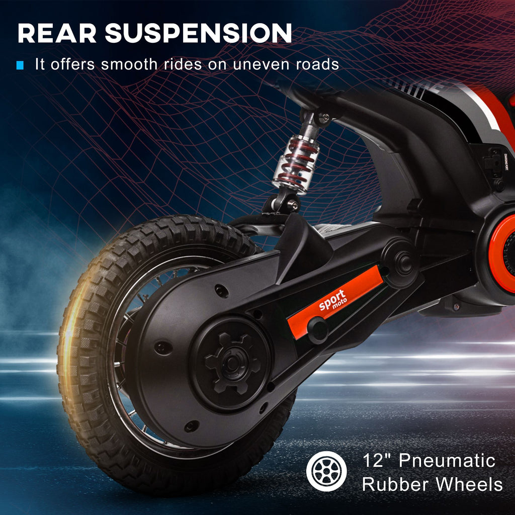 Aosom electric dirt bike, angled front view showing handlebars and front wheel