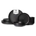 12 piece stoneware dinner plates bowls sets microwave dishwasher safe non toxic dinner plates bowls set stackable matte 