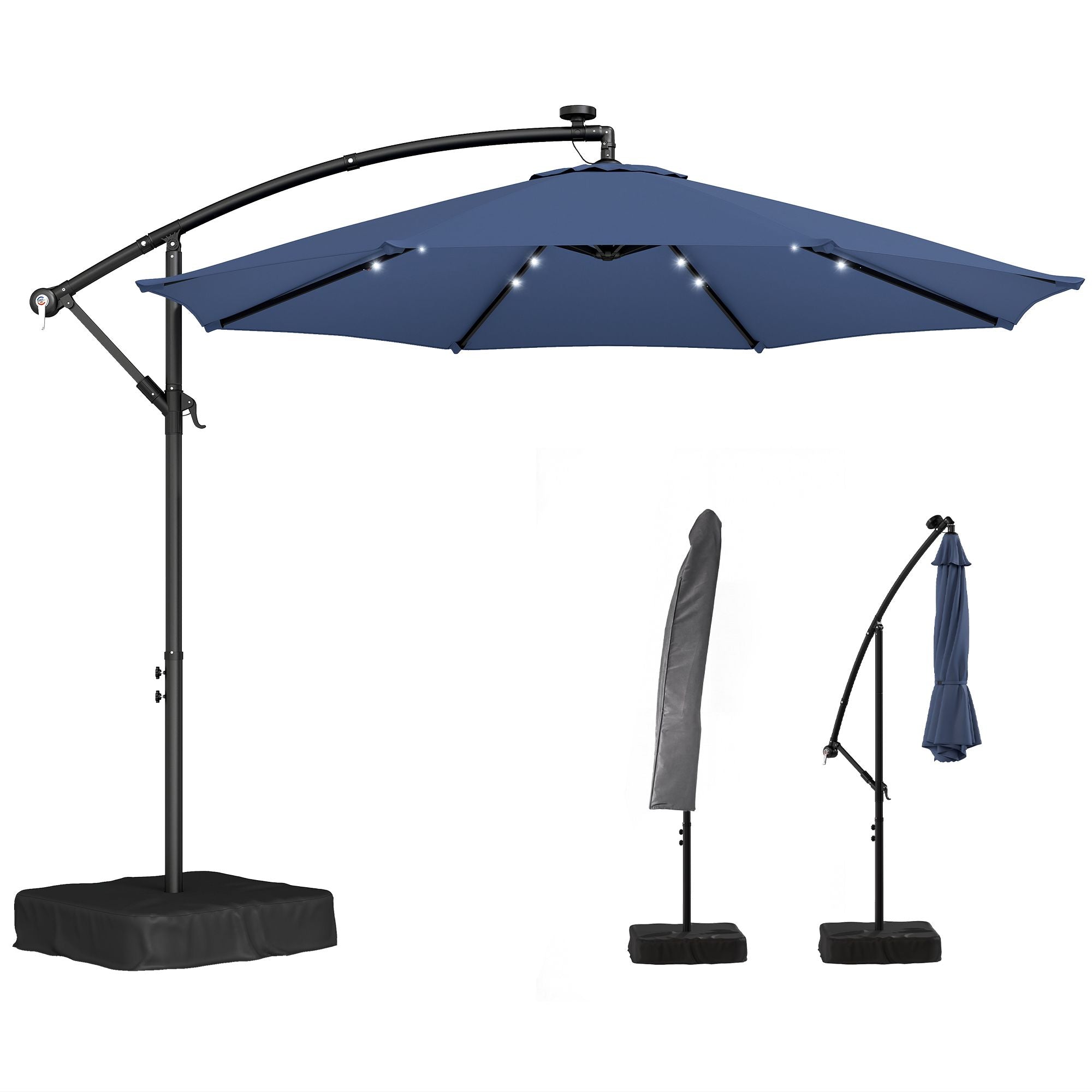 10 ft Cantilever Patio Umbrella with Light, Weight, Offset Hanging Out – RGD Essentials Market 10 ft Cantilever Patio Umbrella with Light, Weight, Offset Hanging Out – RGD Essentials Market