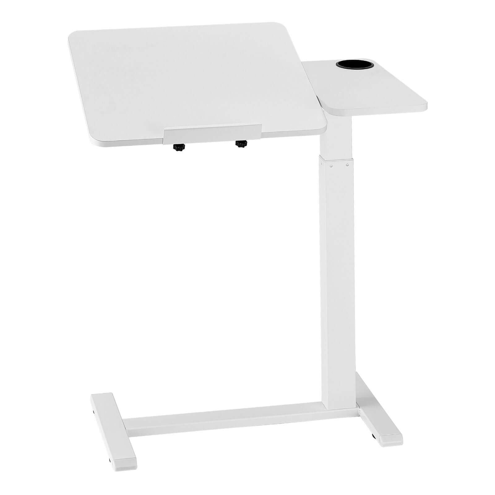 portable bedside table with adjustable height angle rolling laptop desk with flip top surface 4 hidden wheels cup holder