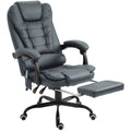 ergonomic 7 point vibrating massage desk chair with lumbar support footrest stylish blue - 