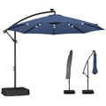 10 ft cantilever patio umbrella with light weight offset hanging outdoor umbrella with protective cover dark blue - imag