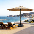9ft outdoor patio umbrella with tilt and crank 8 rib market umbrella stable sun shade canopy for patio beach deck garden