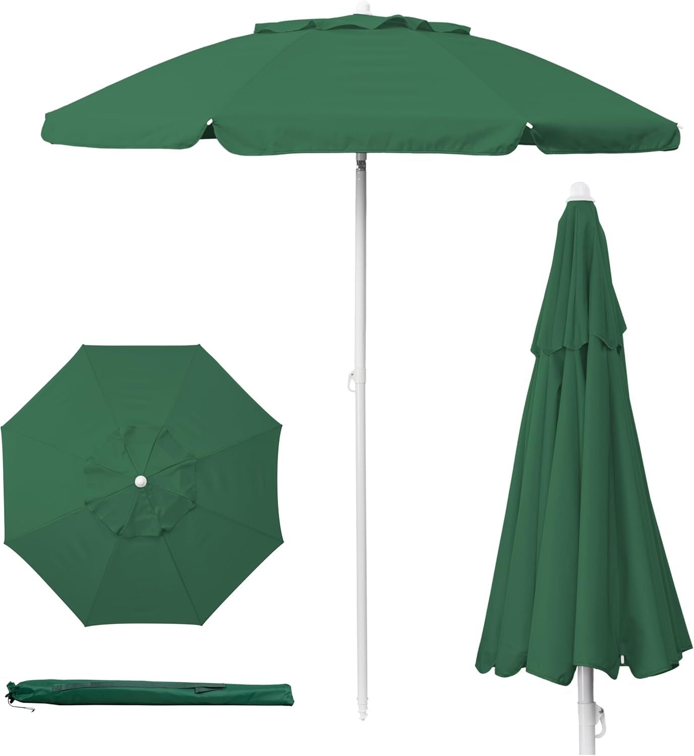 5 5 ft portable beach umbrella lightweight uv protection sunshade with tilt pole carry bag outdoor canopy umbrella for b