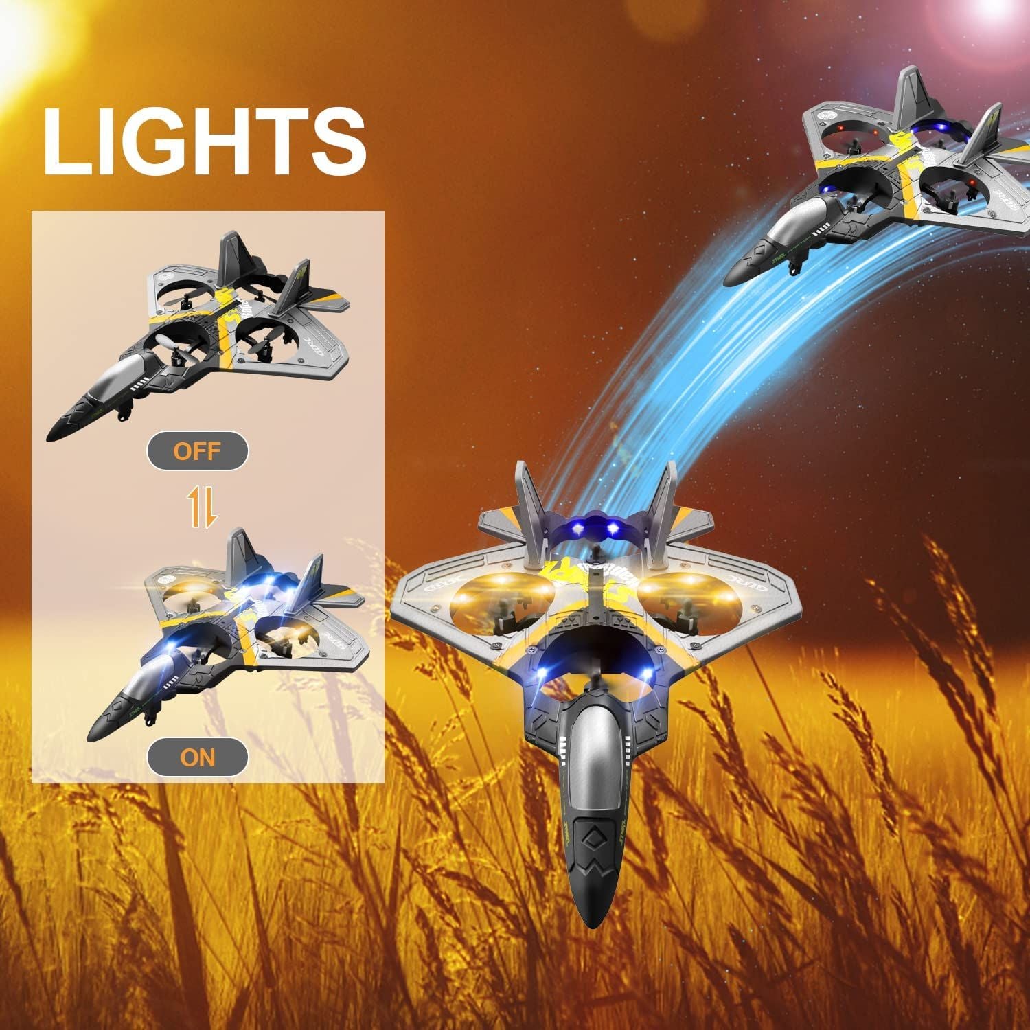 4drc v17 advanced remote control plane 2 4ghz 6ch epp model for kids adults gravity sensing stunts and light up features