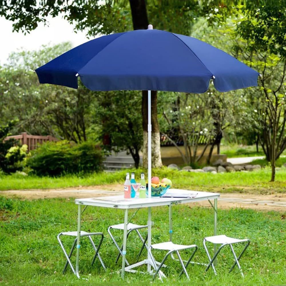 6ft portable picnic outdoor canopy sunshade beach umbrella with tilt function small patio umbrella upf 50 protection gar