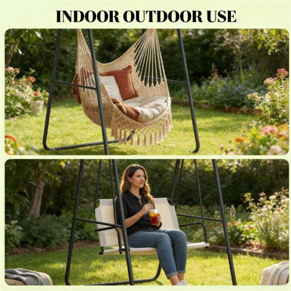 stylish hammock frame swing chair durable hanging stand for relaxation - 