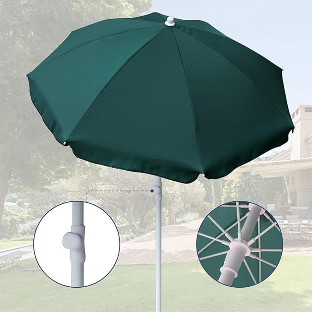 6ft portable picnic outdoor canopy sunshade beach umbrella with tilt function small patio umbrella upf 50 protection gar