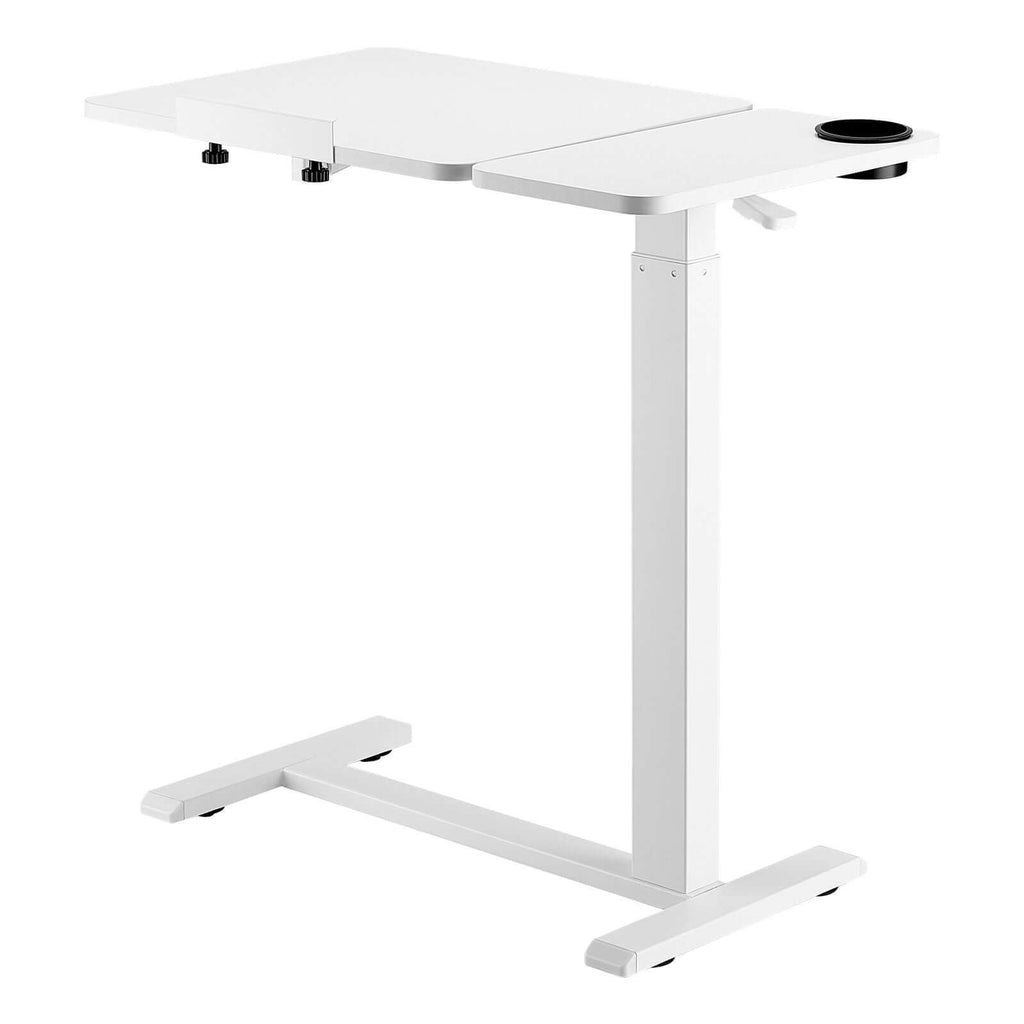 portable bedside table with adjustable height angle rolling laptop desk with flip top surface 4 hidden wheels cup holder