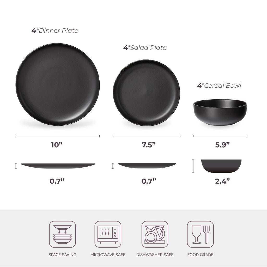 12 piece stoneware dinner plates bowls sets microwave dishwasher safe non toxic dinner plates bowls set stackable matte 