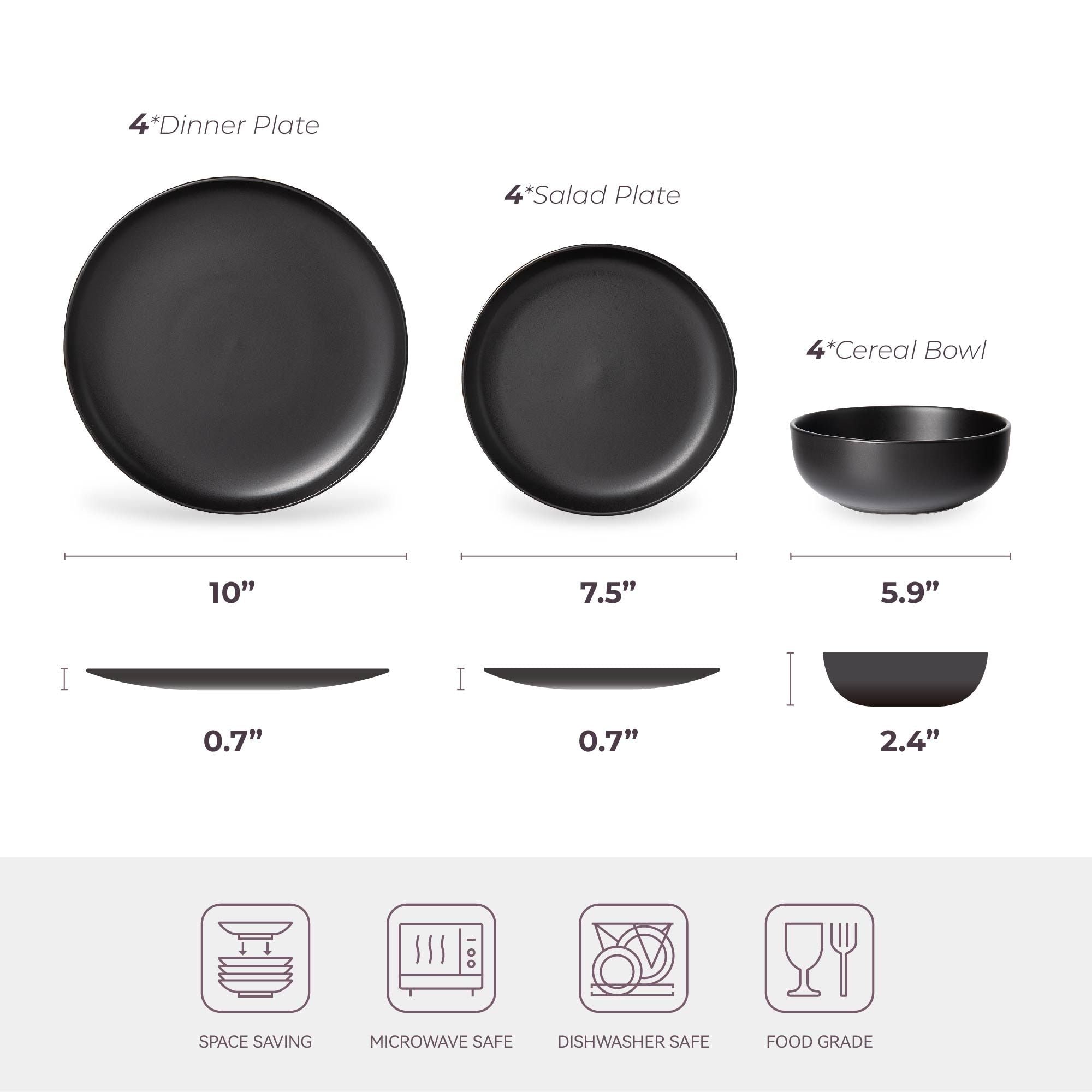 12 piece stoneware dinner plates bowls sets microwave dishwasher safe non toxic dinner plates bowls set stackable matte 