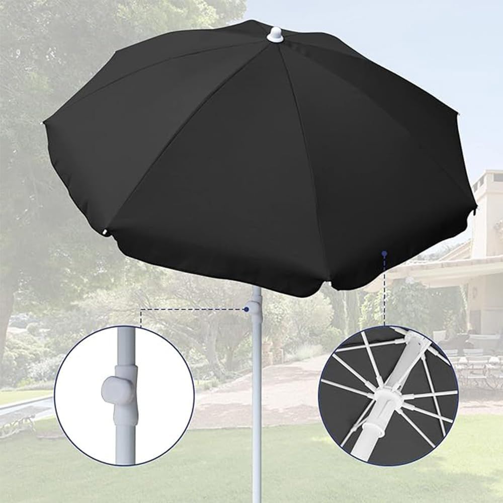 6ft portable picnic outdoor canopy sunshade beach umbrella with tilt function small patio umbrella upf 50 protection gar
