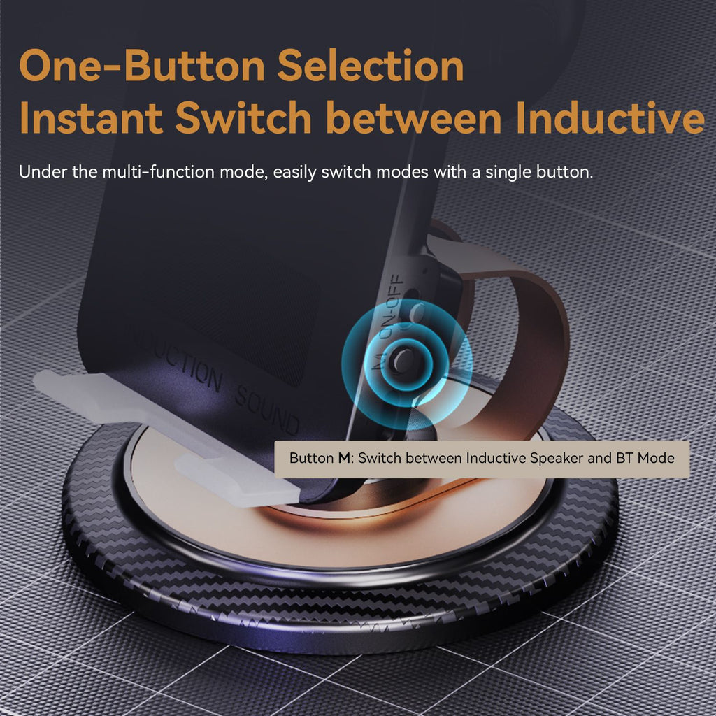 cell phone stand with instant wireless induction bluetooth speaker no bluetooth pairing needed 1 second connection hd su