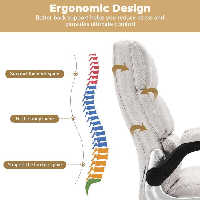 adjustable swivel office chair with high back and flip up arm for home and office - 