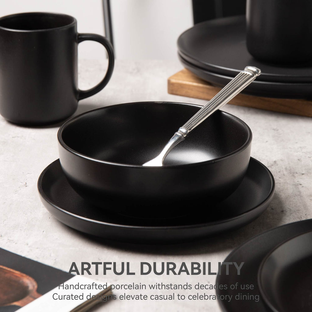 12 piece stoneware dinner plates bowls sets microwave dishwasher safe non toxic dinner plates bowls set stackable matte 