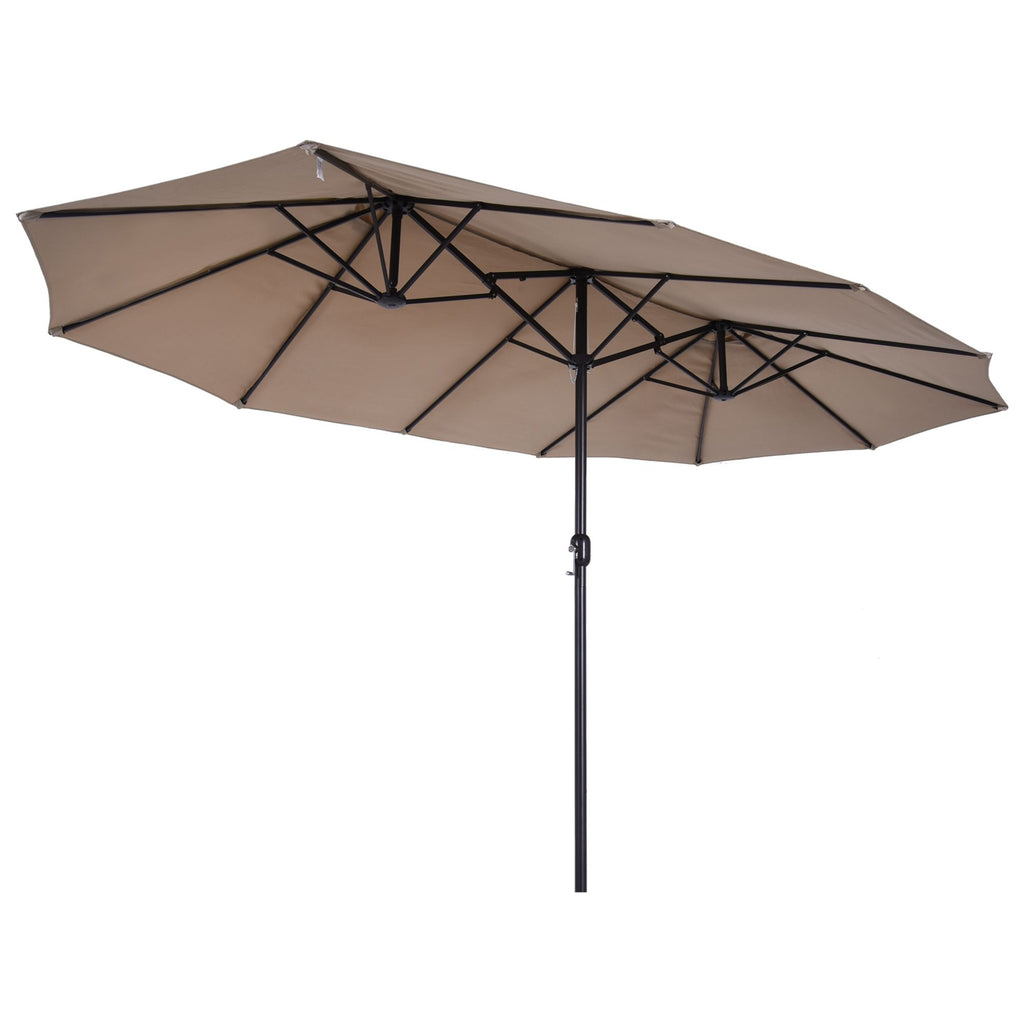 patio umbrella 15ft double sided outdoor market extra large umbrella with crank handle for deck lawn backyard and pool t
