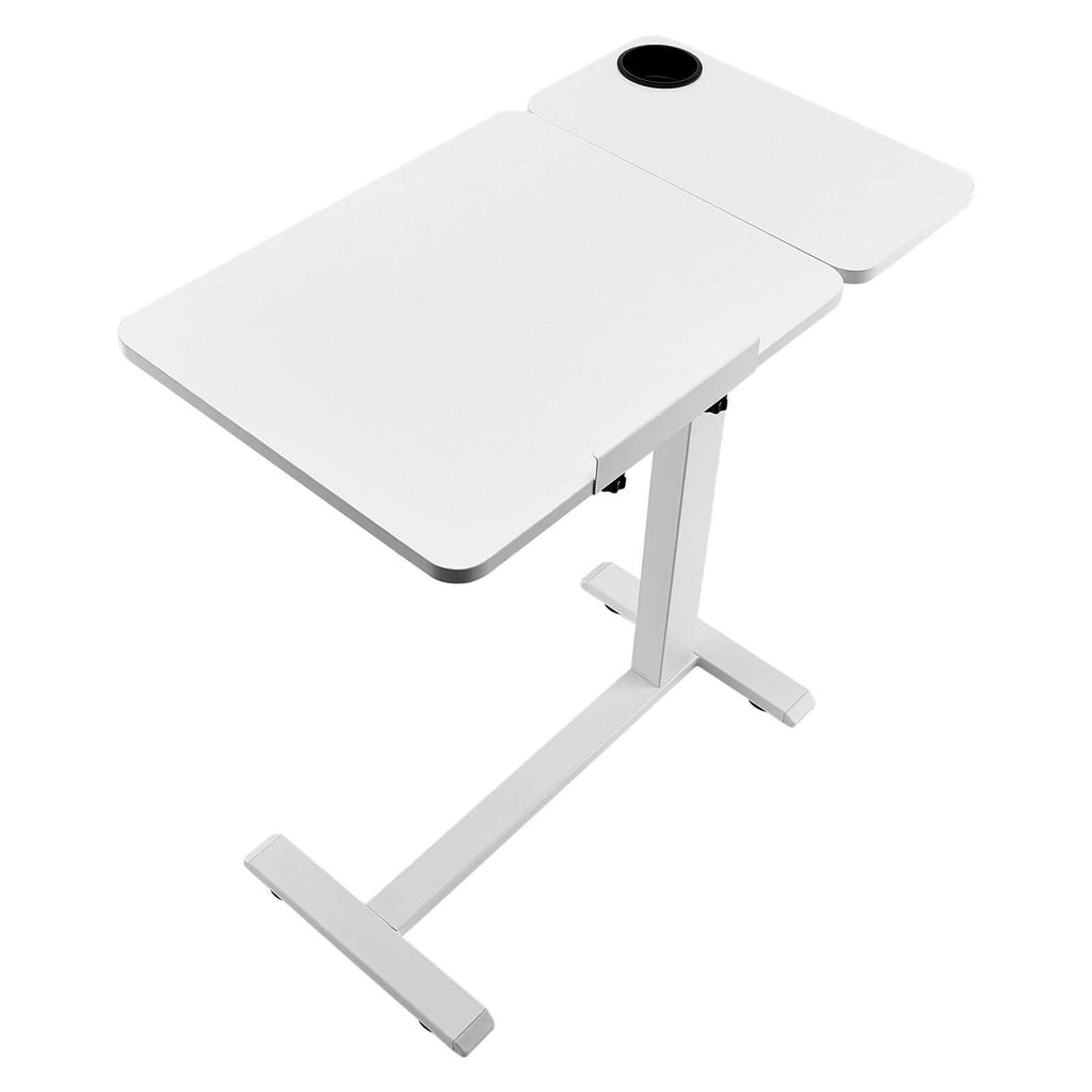 portable bedside table with adjustable height angle rolling laptop desk with flip top surface 4 hidden wheels cup holder