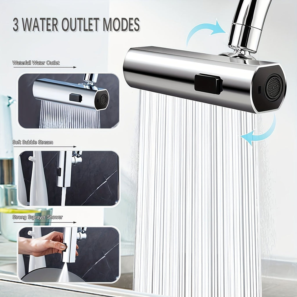 3 in 1 large scale 360 waterfall kitchen faucet touch controlled swivel spout extender for kitchen sink vegetable and fr