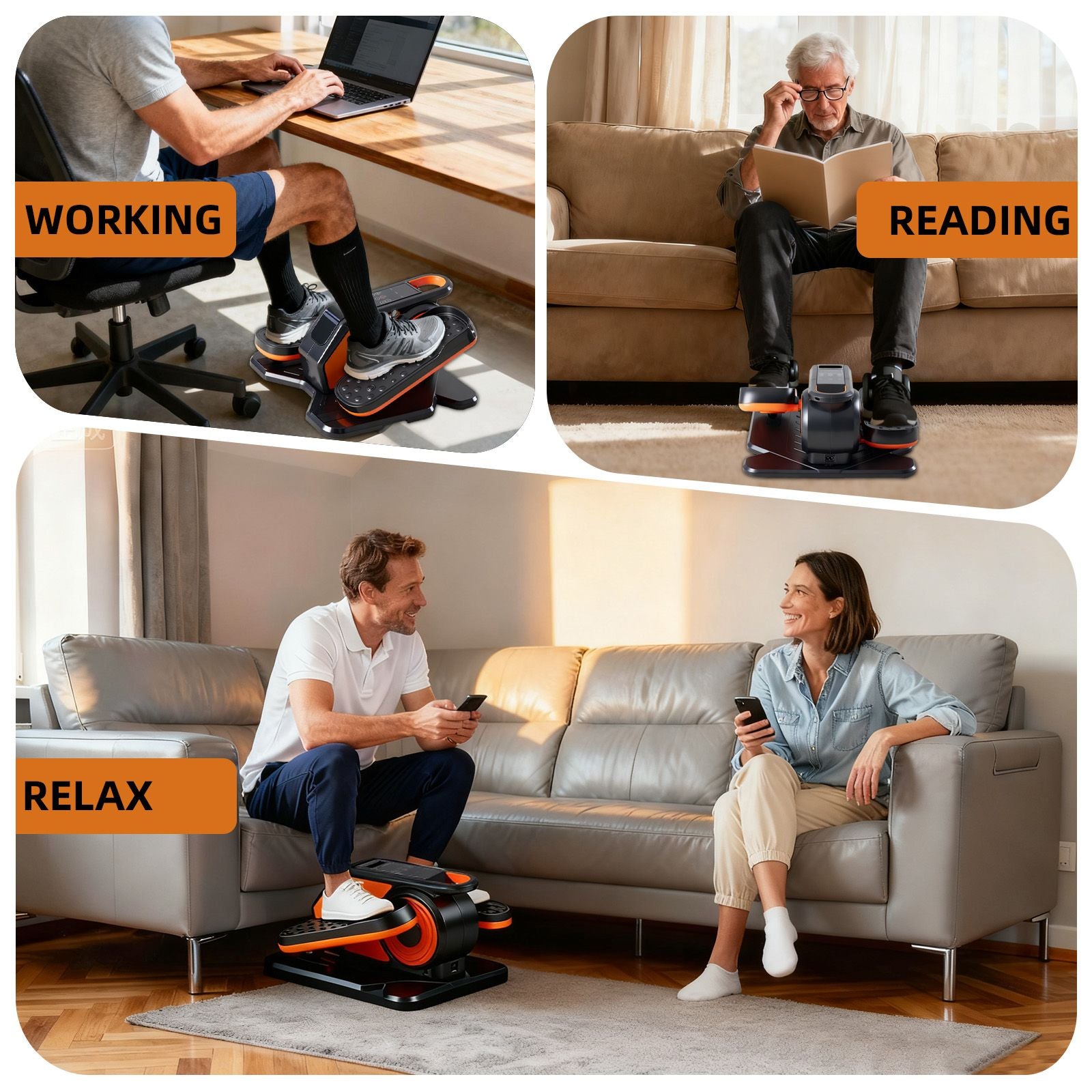 whisper quiet under desk elliptical machine with led display for home office workouts - 