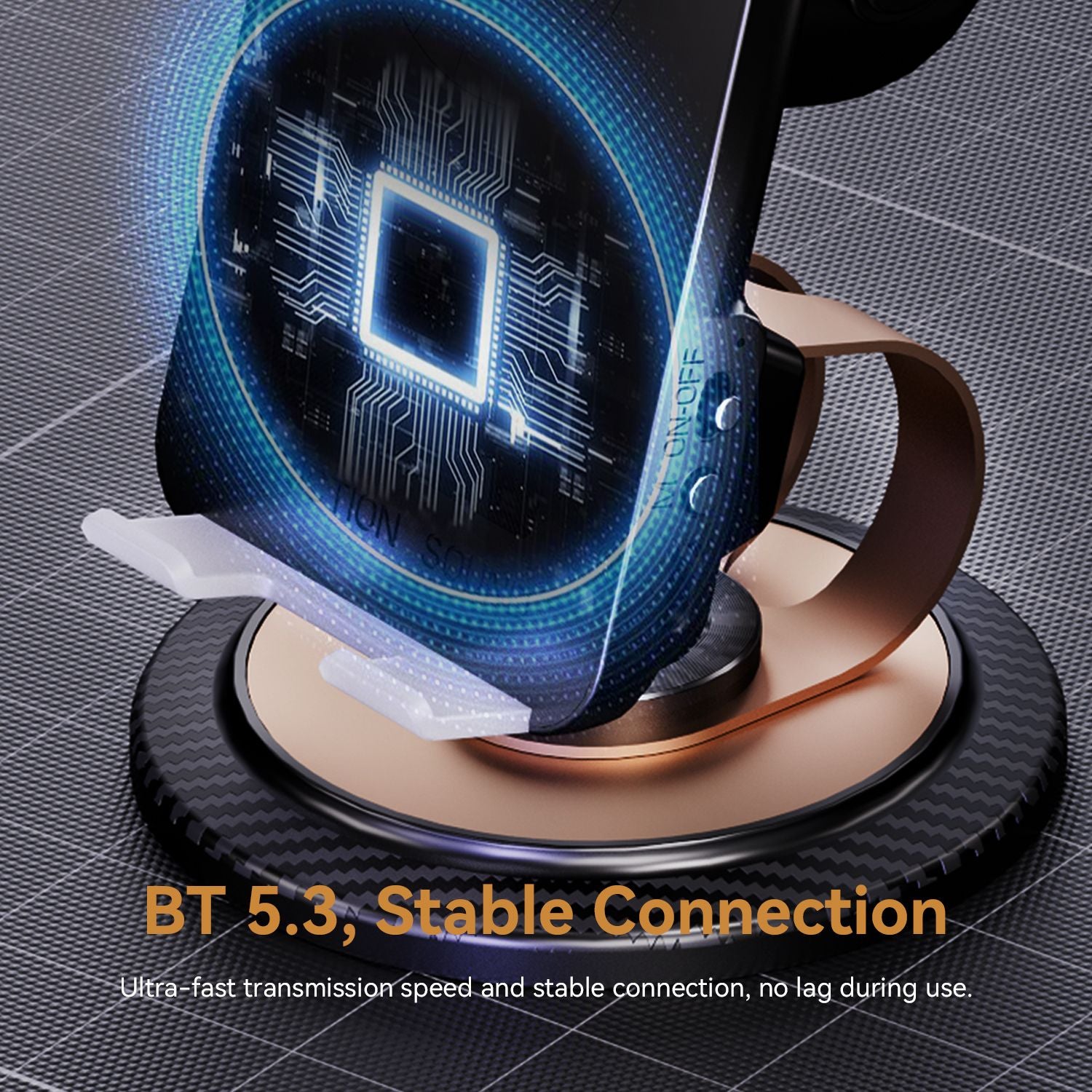 cell phone stand with instant wireless induction bluetooth speaker no bluetooth pairing needed 1 second connection hd su