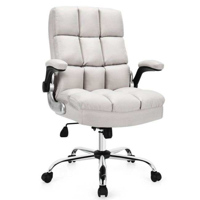 adjustable swivel office chair with high back and flip up arm for home and office - 