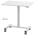 portable rolling laptop table gas spring height adjustable sit stand desk with 360 wheels for flexible home office solut